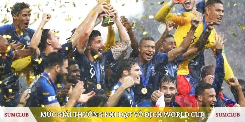 Mức giải thưởng nhận được khi đạt vô địch World Cup